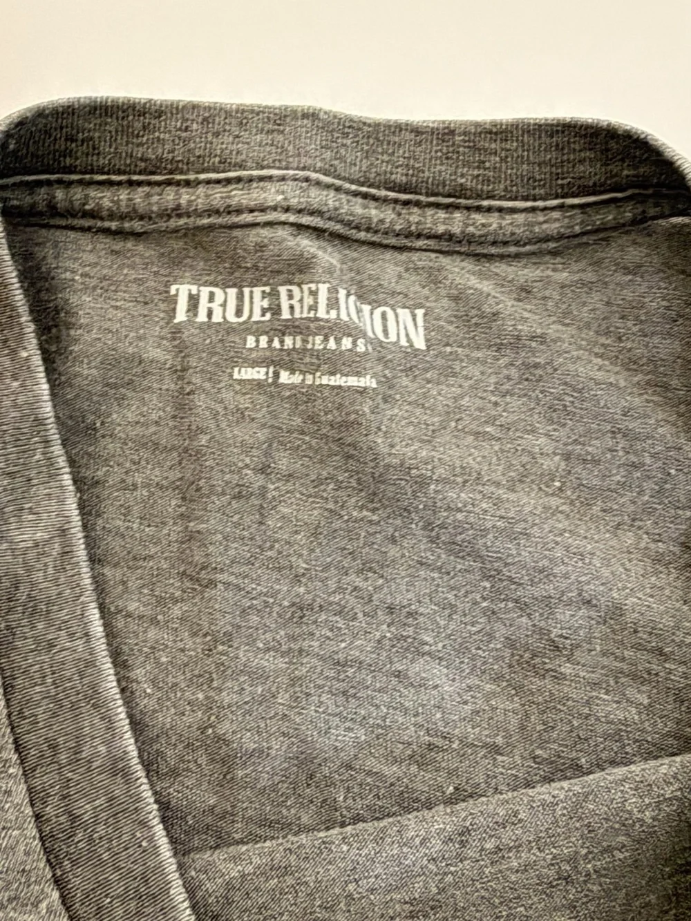True Religion Charcoal Graphic Tee with Red Accents - Picture 4 of 4
